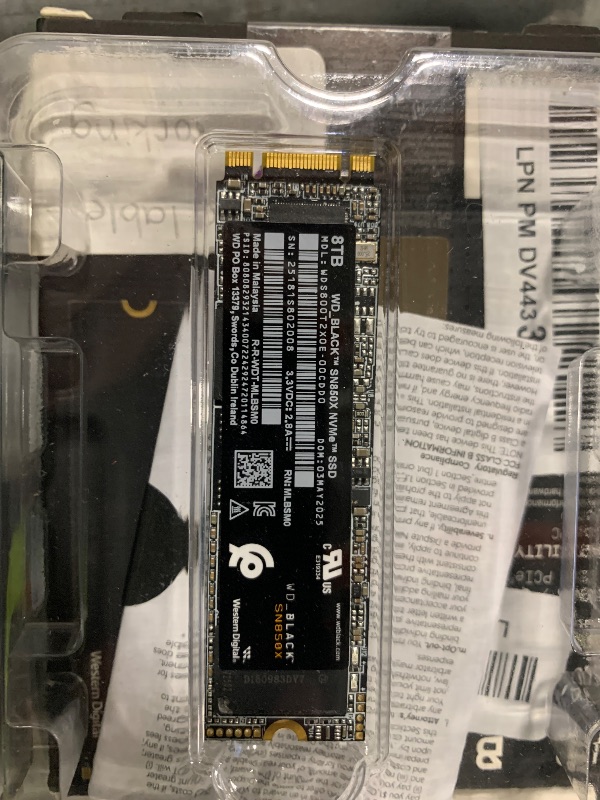 View 3 of [SOLD FOR PARTS] WD_Black SN850X 8TB NVMe SSD