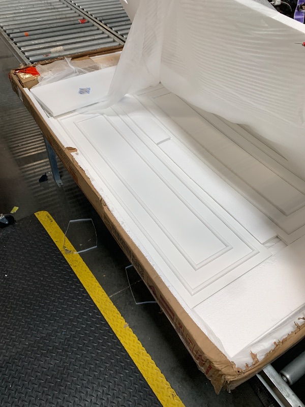 View 3 of ***PARTIAL SET*** ***ONLY BOX 1 OF 2*** Merax King Bed Frames Traditional Town and Country Style Pinewood Vintage Bed,White