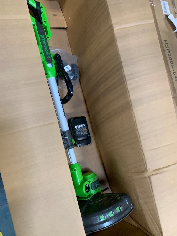 Photo 1 of ***MISSING BATTERY CHARGER*** Greenworks 24V Cordless String Trimmer/Edger (Gen 2), 12" Cutting Width, Ultra-Light 6 lbs Design, with 2.0Ah Battery & Charger Included