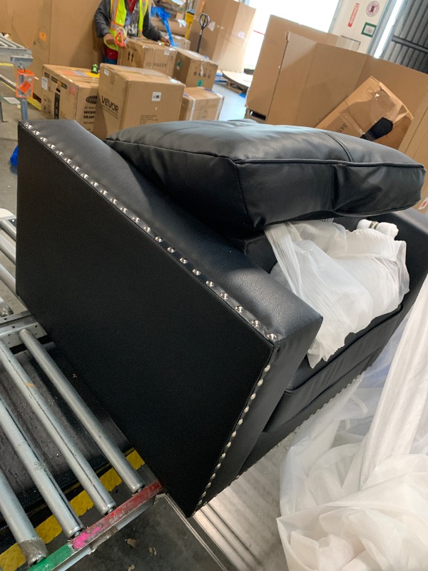 View 2 of ***ONLY ARMCHAIR*** ***PARTIAL SET*** GlasFlength Couches Sofa for Living Room Set 3 Piece Modern Leather Decor and Loveseat Set with Arms and Nailhead, Includes Loveseat Couch and Armchair