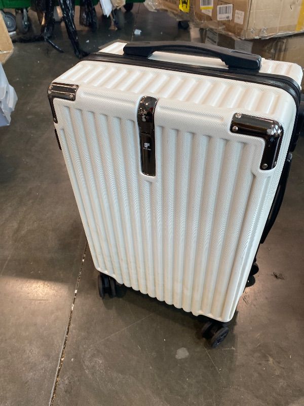 Photo 1 of **SIMILAR*** MILADA Carry On Luggage 22x14x9 Airline Approved Spinner Wheels TSA Luggage 20 Inch Hard Shell Suitcases Front Opening Pocket Rolling Aluminum Frame Travel Luggage,Smoke White