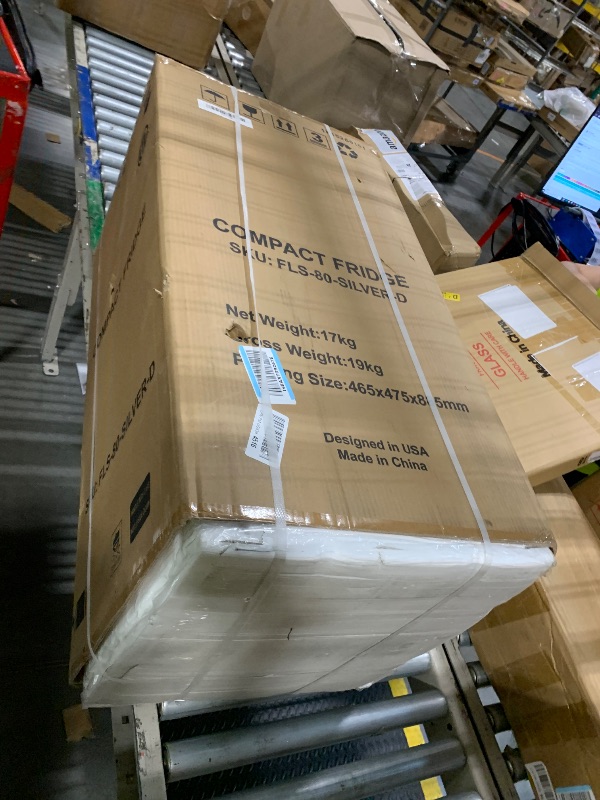 Photo 1 of ***SEALED***Borcolo Dorm Fridge with Freezer, Small Refrigerator 3.45 Cu. Ft. with Freezer for Apartment, 7-Level Temperature Adjustable Apartment Size Fridge for Kichen, College, Office, Silver