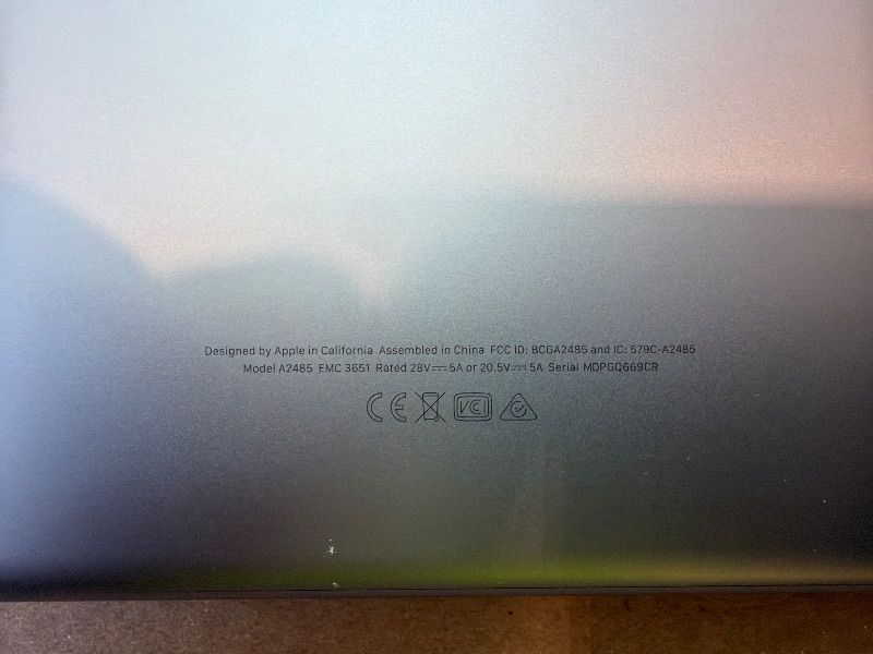 Photo 1 of [IMPORTANT: See Clerk Notes] Apple MacBook Pro Late 2021 with Apple M1 Pro chip (16-inch, 16GB RAM, 512GB SSD) Space Gray (Renewed)