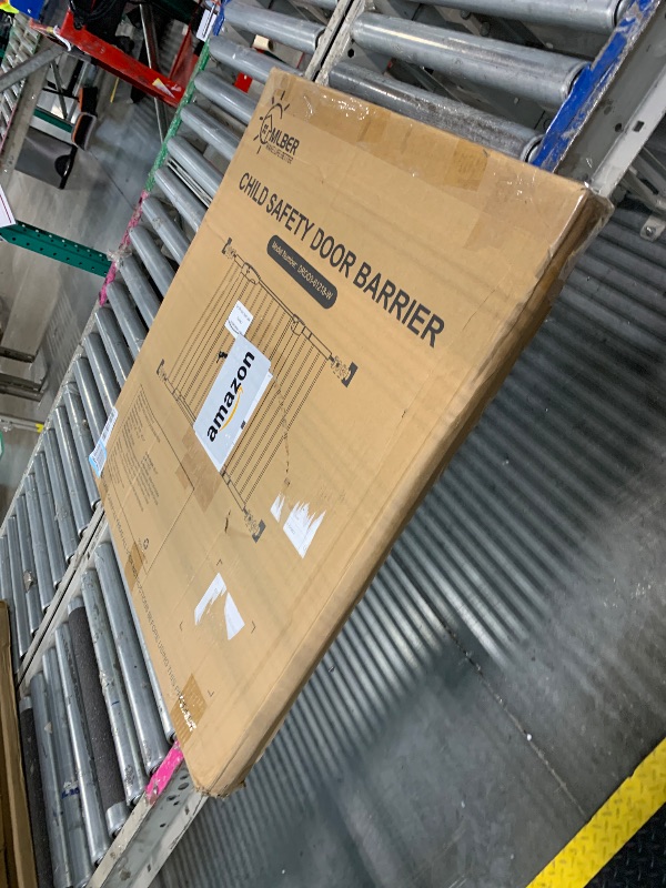 View 2 of ***BROKEN, SOLD FOR PARTS*** 
Baby Gate for Indoor Stairs & Doorways: Wide Expandable 27.9-42.1" Metal Safety Gate - Toddler Pets 30" Tall Dog Gate with Easy Install Pressure Mount Dual Lock & 2-Way Swing, White.