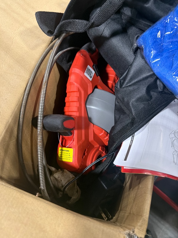 Photo 1 of ** NON FUNCTIONAL CORD IS DAMAGED ** ** 8/8 SOLD AS PARTS// FINAL SALE***
POPULO 20V Cordless Electric Drain Snake, 25Ft Replaceable Cable with 2.0Ah Battery, Extension Tube & Charger, Snake Drain Clog Remover Tool for Toilet, Floor Drain, Sink and Showe