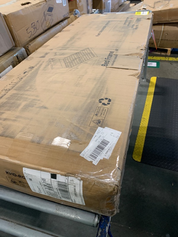 Photo 1 of *** similar product***OLEVS Full Size Bed Frame with LED Lights & Charging Station, Modern Platform Bed with Upholstered Storage Headboard, No Box Spring Needed Easy Assembly