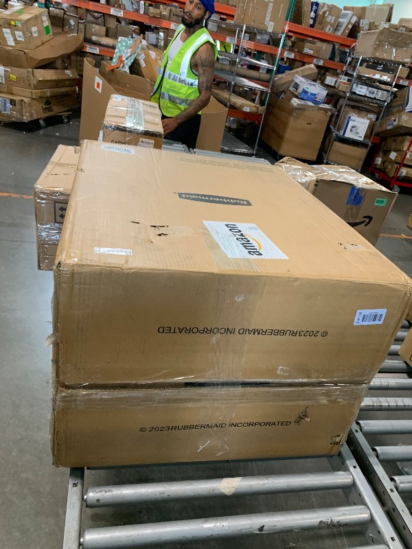 Photo 1 of ***FINAL SALES NO RETURN ***
***MAJOR DAMAGE***
Rubbermaid Elite Stainless Steel Metal Dual Stream Step-On Trash Can for Waste and Recycling 15.9 Gallon Charcoal Trash and Recycle Bin Combo for Home/Kitchen/Garage/Apartment/Office