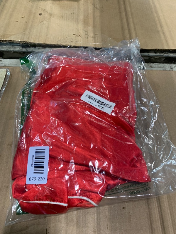 Photo 1 of *****ONLT TOP*****SWOMOG Men Satin Silk Pajamas Sets Short Sleeve Sleepwear Button-Down PJs Sets Two-Pieces Loungewear with Pockets Red S