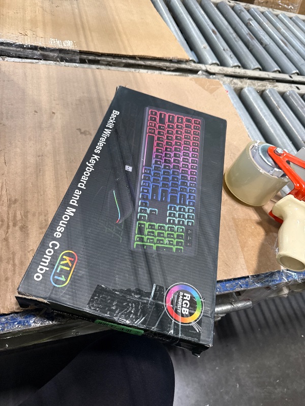 Photo 1 of *** Faded keys ***Wireless Keyboard and Mouse Combo, RGB Backlit, Rechargeable & Light Up Letters, Full-Size, Soft Typing, Sleep Mode, 2.4GHz Quiet Keyboard Set for Mac, Windows, Laptop, PC, Trueque KM42Pro (Black)