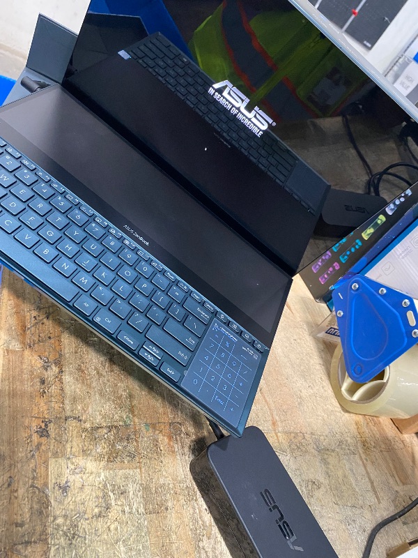 Photo 1 of *** LOCKED TO PREVIOUS ACCOUNT *** ASUS ZenBook Pro Duo UX581 15.6” 4K UHD NanoEdge Bezel Touch, Intel Core i9-9980HK, 32GB RAM, 1TB PCIe SSD, GeForce RTX 2060, Innovative Screenpad Plus, Windows 10 Pro - UX581GV-XB94T, Celestial Blue