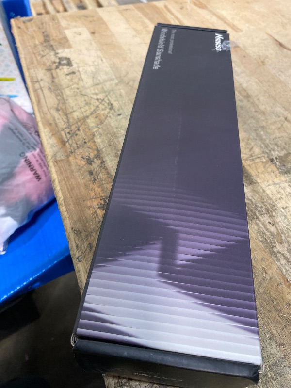 Photo 1 of [Upgraded] Nmoiss Windshield Sun Shade Umbrella - [Vinyl Coating Heat Shield] Protect Car from Sun Rays & Heat Damage Keep Cool and Protect Interior, Spring Structure Edge Medium 56" L x 31" W