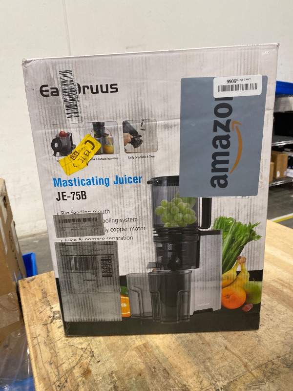 Photo 1 of **FACTORY SEALED**  EanOruus Cold Press Juicer, 5.8" Wide Feed Chute Juice Extractor Machine with 400W, High Juice Yield, Slow Masticating Juicer for Whole Vegetables & Fruits, Silver