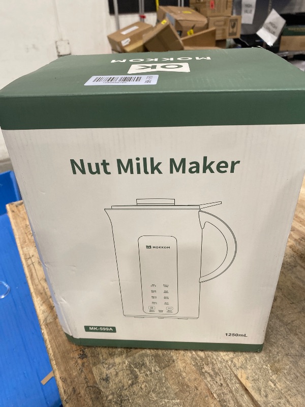 Photo 1 of **ITEMS FACTORY SEALED** MOKKOM Nut Milk Maker, 42oz Automatic Almond Milk Machine for Homemade Plant-Based Milk, Oats, Soy, Dairy Free Beverages, Soy Milk Maker with Delay Start/Keep Warm/Self-Cleaning/Boiling, White