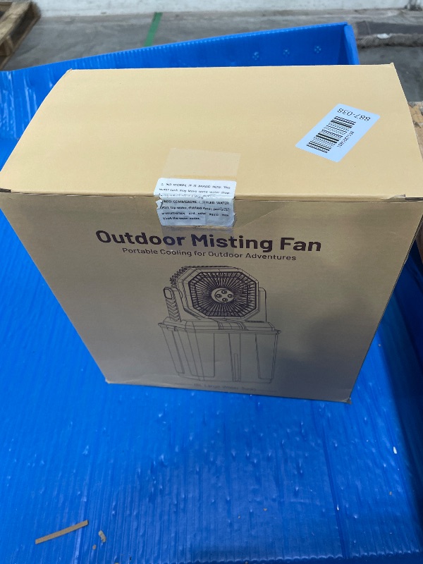 Photo 1 of **FACTORY SEALED**  Orteen Portable Misting Fan, 24000mAh Rechargeable Outdoor Cooler, Battery Operated Personal Fan with3 Speeds & 8L Bucket for Patio, Camping,Hiking, Backyard, Travel, Desk,Pool, Beach, Yellow
