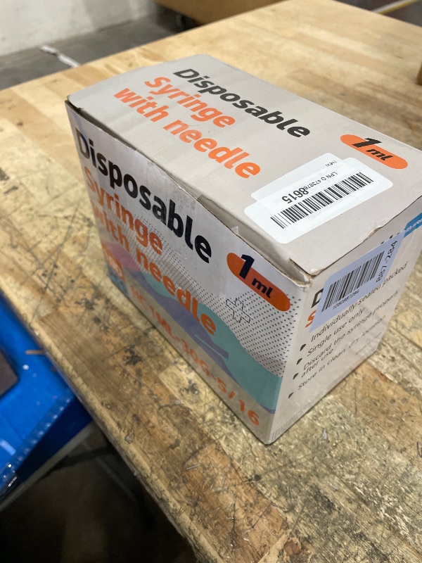 Photo 1 of 1 ml/cc Syringe 30G 5/16" Lab Supplies, Individual Package 100 Pack