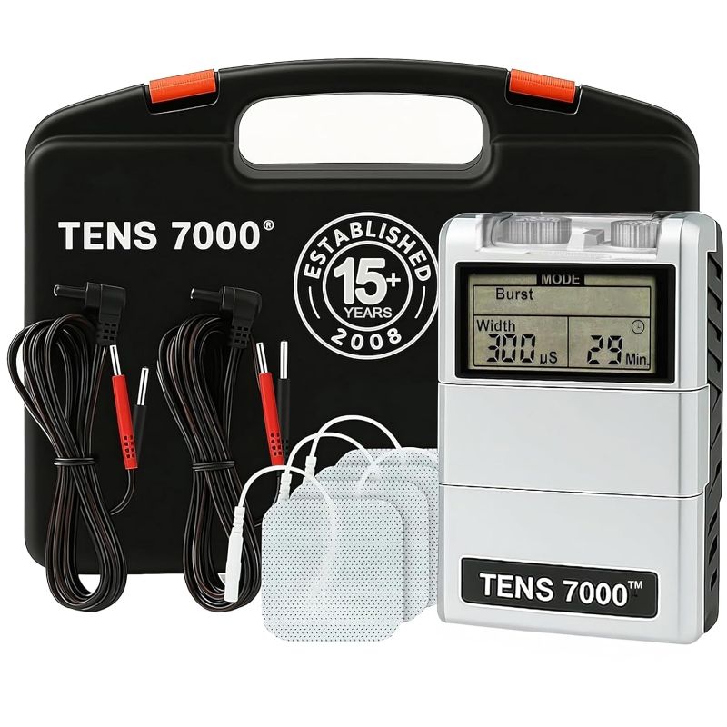 Photo 1 of ***Missing electrodes*** TENS 7000 Digital TENS Unit with Accessories - Muscle Stimulator Machine for Back Pain Relief, Sciatica, Neck, Nerve, Shoulder, Hip, Elbow, Muscle Pain Relief