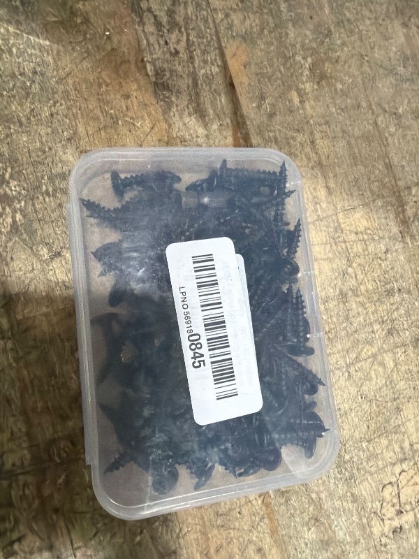 Photo 1 of #10 x 1 (100 PCS) Modified Truss Head Wood Screws, Phillips Drive Quick Metal Self Tapping Screws, Black Coating, Full Thread, Screwdriver Bit Included