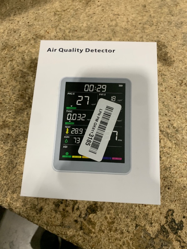 Photo 1 of 16-in-1 Indoor Air Quality Monitor, High-Precision Multi-Parameter Smart Air Quality Tester with HD Real-Time Color Screen, Portable Air Quality Monitor for Home, Office, Cars, School, Bedroom