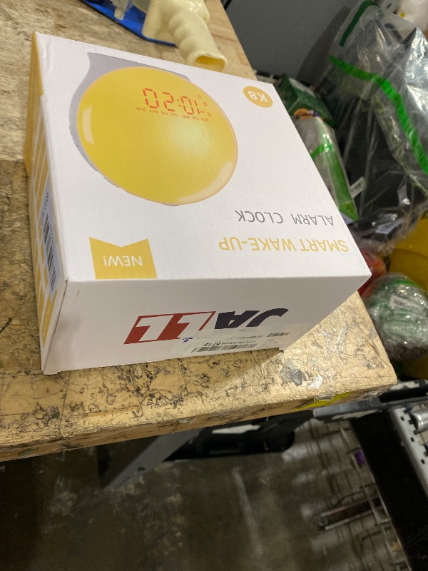Photo 1 of **WORKS AND POWERS ON, DIMMER/TIME SET DOESNT WORK** JALL Full-Screen Wake Up Light Sunrise Alarm Clocks for Bedrooms, White Noise Machine for Heavy Sleepers & Kids, 25 Natural Sounds, Dual Alarms, FM Radio, 17 Dimmable Colors, Bluetooth Speaker