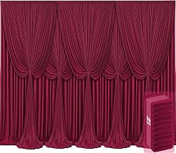 Photo 1 of 10 Panels Burgundy Backdrop Curtains for Wedding Party Wrinkle Free Backdrops Curtain Drapes Fabric Decorations Maroon Photo Back Drop