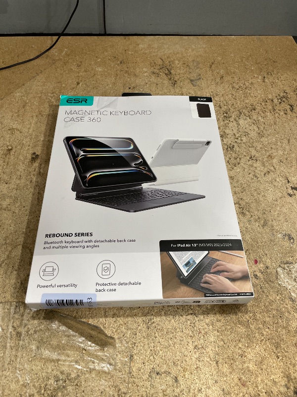Photo 1 of **Factory Sealed** ESR for iPad Air 13 Inch Case Keyboard M4/M3/M2 (2026/2025/2024), Easy-Set Magnetic Stand, Portrait/Landscape Mode, Removable Case with Multi-Touch Trackpad, Rebound 360 Series, Black