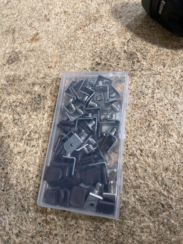 View 2 of 1/4 inch Shelf Pegs for Shelves Cabinet Shelf Support Ppegs Metal Shelving Pins for Bookshelf Furniture Kitchen Closet Heavy Duty Pegs Bracket for Sshelves in Cabinet L-Shaped Metal Shelf Clips 30Pcs