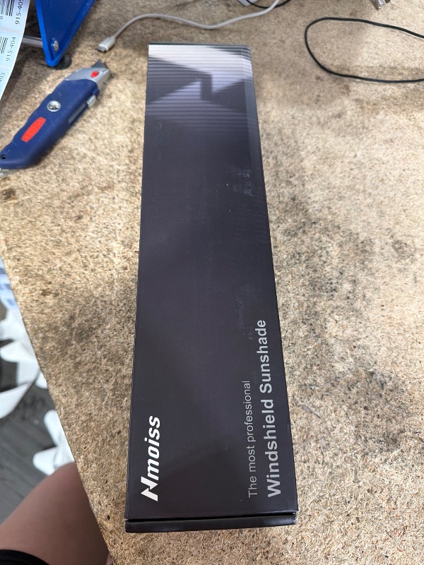 Photo 1 of [Upgraded] Nmoiss Windshield Sun Shade Umbrella - [Vinyl Coating Heat Shield] Protect Car from Sun Rays & Heat Damage Keep Cool and Protect Interior, Spring Structure Edge Medium 56" L x 31" W