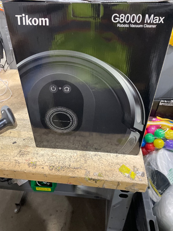 Photo 1 of ***missing mop part***Tikom Robot Vacuum and Mop Combo, 5000Pa Robotic Vacuum Cleaner, 150 Min Max, App & Remote Control, Ideal for Hard Floor, Carpet, Pet Hair, Self-Charge(G8000 Max)