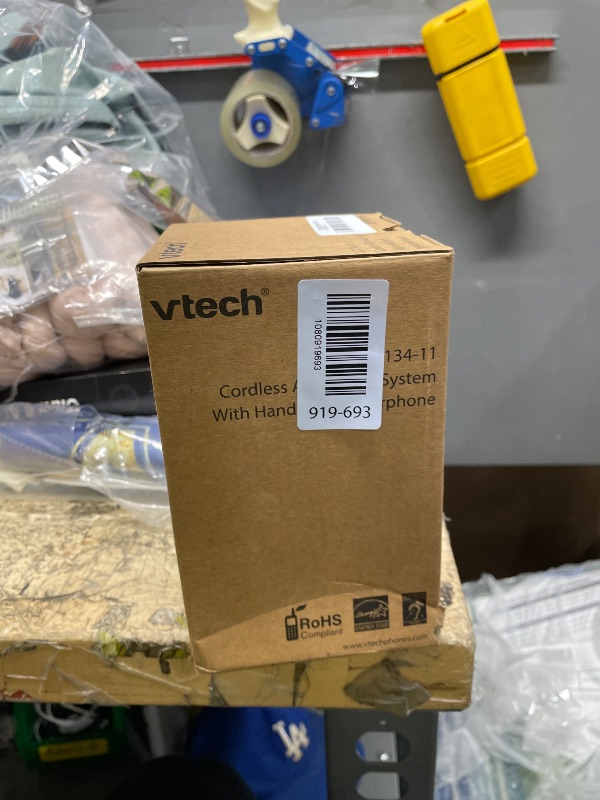 Photo 1 of [New] VTech VG134-11 DECT 6.0 Cordless Home Phone with Bluetooth Connection, Digital Answering Machine, Backlit Display,Full Duplex Speakerphone, Caller ID/Call Waiting,1000 ft Range (Black)