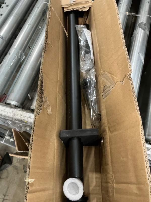 Photo 1 of 1 1/8 Inch Diameter Curtain Rods 72 to 144 Inches(6-12ft), Telescoping Heavy Duty Large Drapery Rod with Adjustable Aluminum Alloy Bracket, Solid End Caps for Windows Patio Decoration, Matte Black