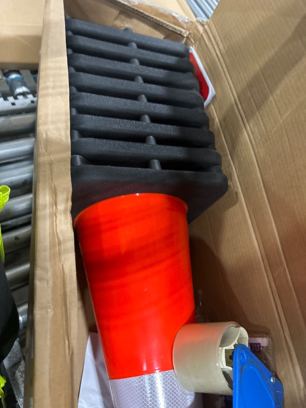 Photo 1 of (8-Pack) SILARYO 28 Inch Traffic Cones | 330-Ft Caution Tape & 3 Attach-on Signs | Heavy-Duty Orange Traffic Cones | Tall & Large Traffic Safety Cones for Construction - PVC, Anti-Skid, -20°F to 130°F