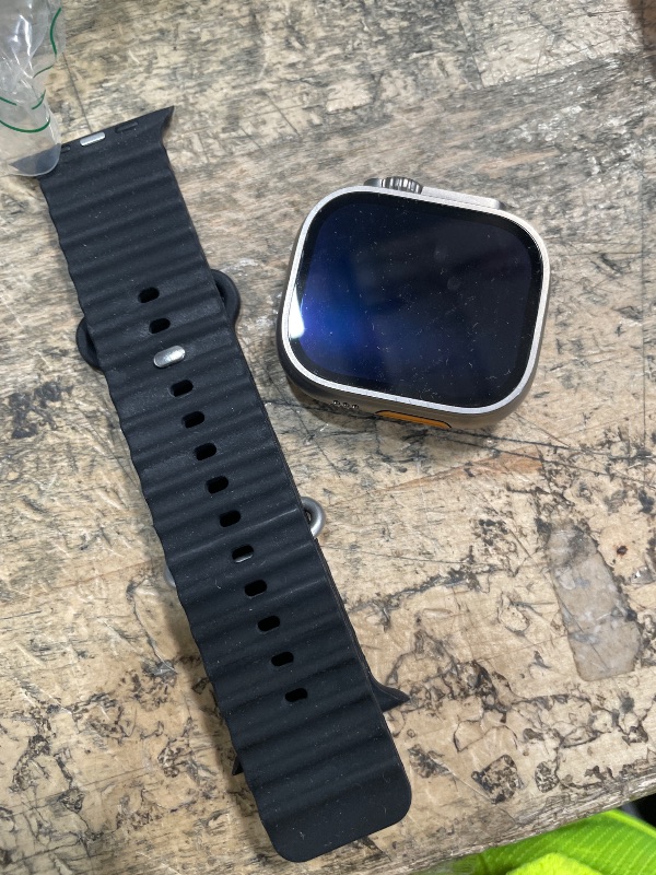 View 3 of *** LOCKED TO PREVIOUS OWNER *** Apple Watch Ultra [GPS + Cellular 49mm] Titanium Case with Midnight Ocean Band