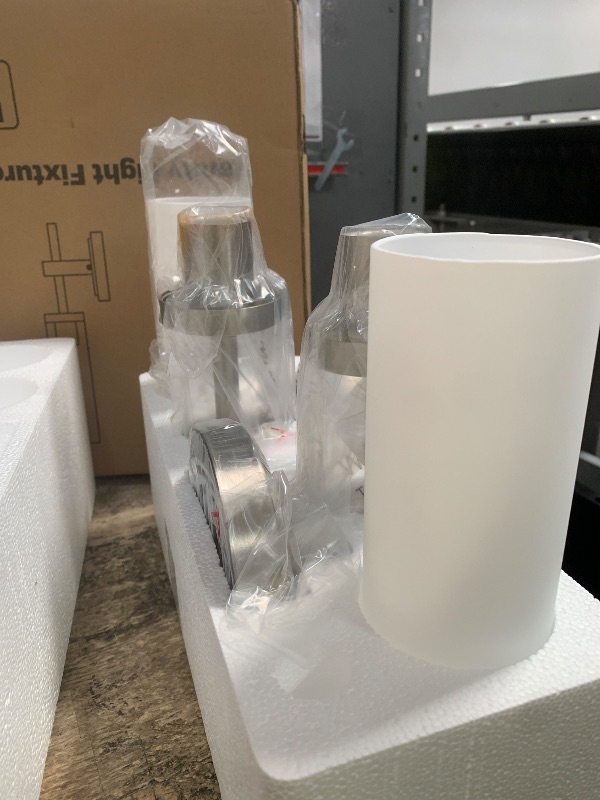 Photo 1 of [Hardwired] Wall Sconces Set of Two, Brushed Nickel Bathroom Sconces with Milky White Glass, Modern Wall Light Fixtures for Bathroom Mirror Vanity, Living Room, Hallway, Stairway, Cabinet, Foyer