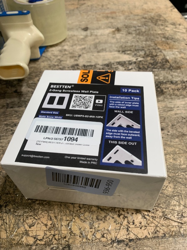 Photo 1 of (10 Pack) BESTTEN USWP6 Matte Snow White 2-Gang Screwless Wall Plate, Decorator Outlet Cover, H4.69” x W4.73”, for Light Switch, Dimmer, USB, GFCI, Receptacle
