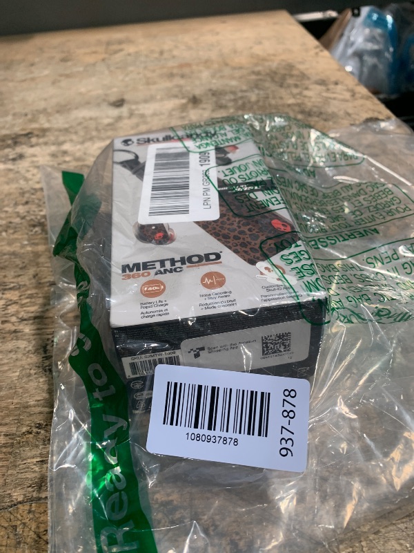 Photo 1 of **MISSING RIGHT EAR BUD**Skullcandy Method 360 ANC Wireless Earbuds, Sound by Bose, Bluetooth Headphones, Premium Noise Cancelling, Up to 40 Hrs Battery, Sweat and Water Resistant, Microphone for iPhone Android - Leopard