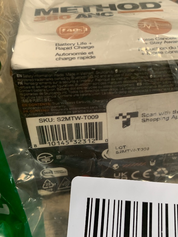 Photo 1 of **MISSING RIGHT EAR BUD**Skullcandy Method 360 ANC Wireless Earbuds, Sound by Bose, Bluetooth Headphones, Premium Noise Cancelling, Up to 40 Hrs Battery, Sweat and Water Resistant, Microphone for iPhone Android - Leopard