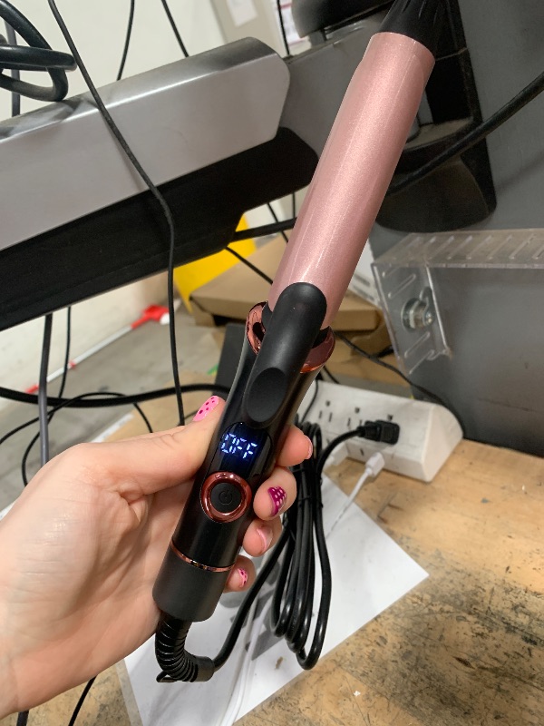 Photo 1 of 1 Inch Travel Curling Iron, Dual Voltage with European, UK Plug Adapter, Small Hair Curler for Women, 5 Temperature Settings for All Hair Types up to 410?(10")
