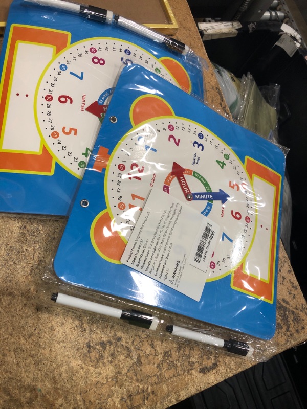 Photo 1 of (2)Edumix Magnetic Writable Dry Erase Learning Clock for Kids,Telling Time Teaching Clock with Pen,Analog Demonstration Clocks for Classroom,Homeschool Supplies,Preschool Kindergarten Must Haves