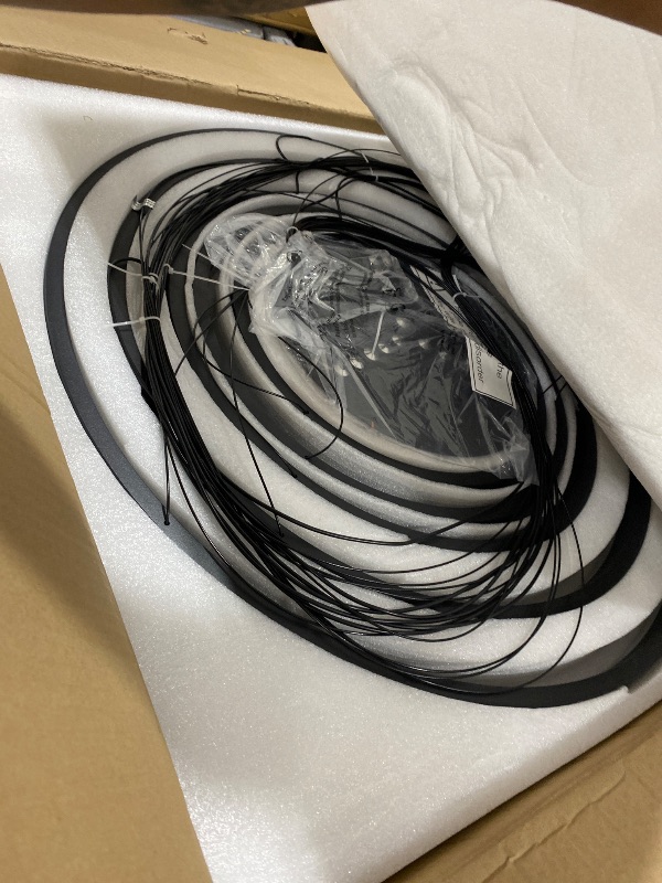Photo 1 of XGZL · LIGHTING 5-Rings Modern LED Chandelier Black Dimmable High Ceiling Chandelier for Dining Room with Remote Control for Foyer Living Room Entryway Staircase(D23.6’’, 3000K-6500K)