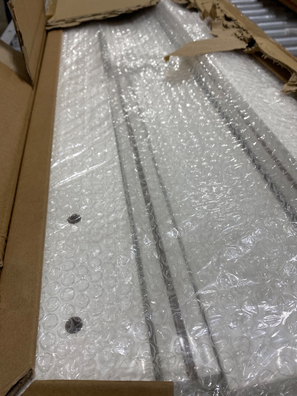 Photo 1 of ROYMELO Double 24×84 Inch Glass Barn Door Slab and 8ft Hardware Kit Included, 5 Frosted Glass, LVL Wood Panel Covered with White Water-Proof Scratch-Proof PVC Surface, Simple DIY Assembly
