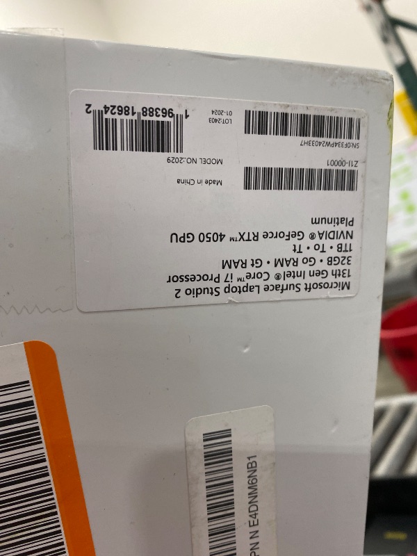 Photo 1 of Microsoft Surface Laptop Studio 2 (2023) - 14.4" Touchscreen - Intel Core i7, 32GB RAM, 1TB SSD, NVIDIA GeForce RTX 4050, Windows 11, Platinum Color Microsoft Copilot