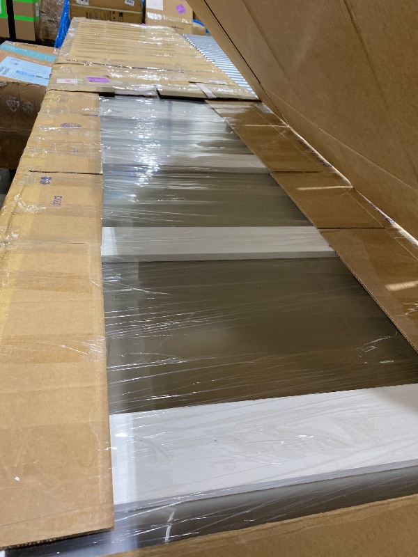 Photo 1 of ROYMELO 48x80 Inch Glass Sliding Barn Door Slab and 8ft Hardware Kit Included, 5 Frosted Glass, LVL Wood Panel Covered with White Water-Proof Scratch-Proof PVC Surface, Simple DIY Assembly