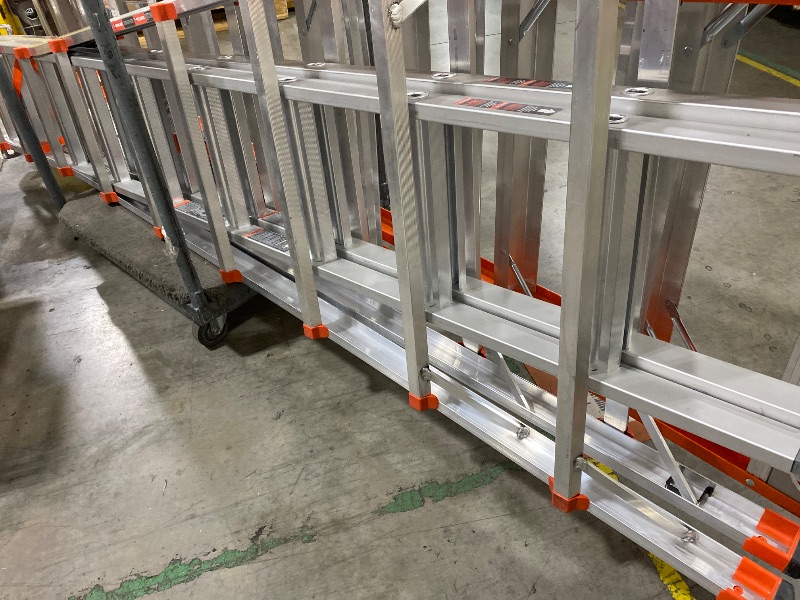 Photo 1 of Little Giant Ladders Skyscraper M17, Adjustable Step Ladder, 9–17 Ft, Aluminum, 300 lb Load Capacity, Type 1A Extra Heavy Duty, 20.7-Ft Reach (10110)