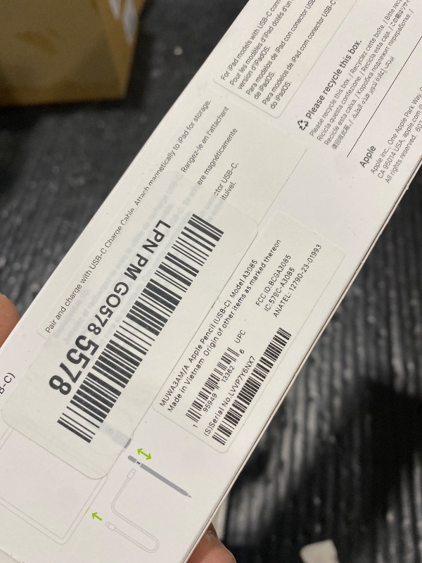 Photo 1 of Apple Pencil (USB-C): Device Compatibility Check Required - Pixel-Perfect Precision, Tilt Sensitivity, Perfect for Note-Taking, Drawing, and Signing Documents. Charges and Pairs with USB-C