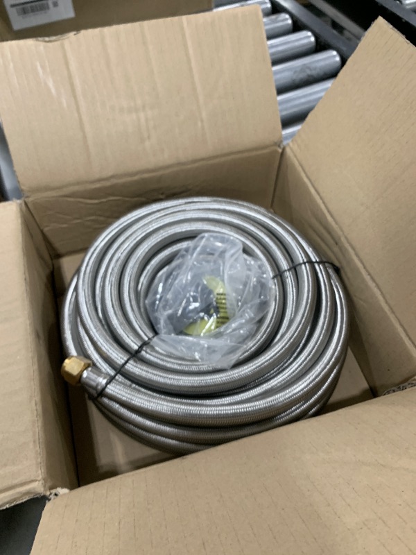 Photo 1 of 36 FT Quick Connect Propane Hose for RV to Gas Grill, RV Quick Connect with 1/4" Safety Shutoff Valve, LP Quick Disconnect Propane Hose with Elbow Adapter for Blackstone 17"/22" Griddle