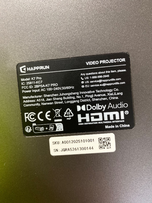 Photo 1 of HAPPRUN 3000 ANSI Lumens Outdoor Projector with Official Google TV