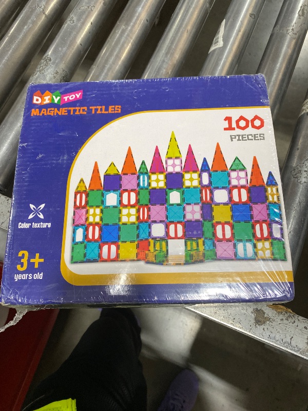 Photo 1 of Diytoy Magnetic Tiles,100PCS 3D Building Blocks, Magnets Building Set for Kids, Construction STEM Stacking Toys, Magnets Toy Gift for Toddlers, Boys and Girls