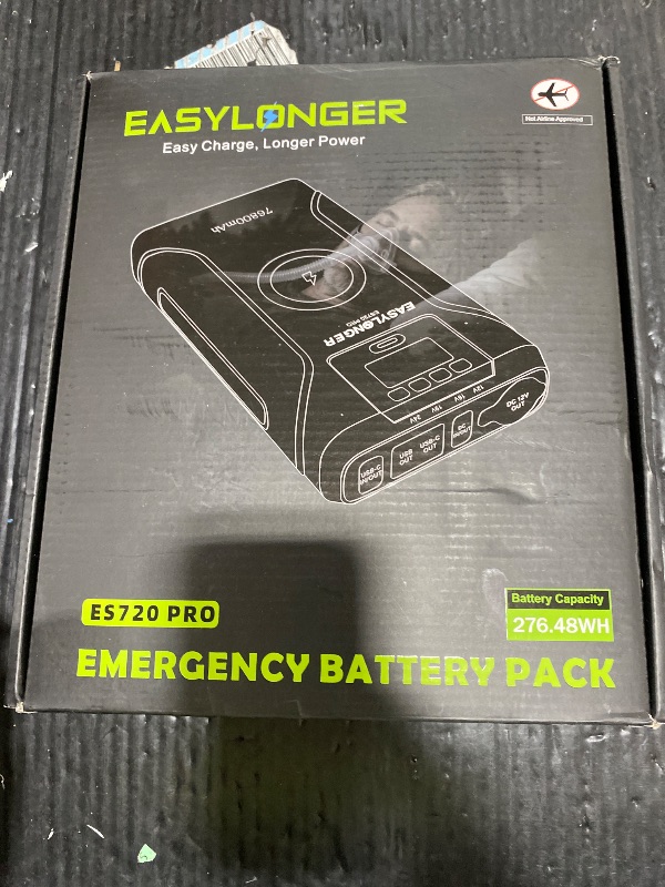Photo 1 of EASYLONGER CPAP Battery Backup Power Supply ES720 PRO, 276.48Wh Battery Pack for AirSense 11, AirSense 10, AirCurve 10/11, AirMini, Philips Dreamstation/ 2, Emergency Batterys for Outdoor Camping