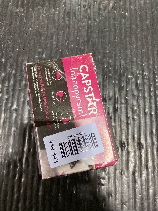 Photo 1 of Capstar (nitenpyram) Cat Flea Treatment, Fast-Acting Oral Flea Treatment for Cats 2-25 lbs, Vet-Recommended Medication Tablets Start Killing in 30 Minutes, 12 Doses (Includes Two 6-Count Boxes)