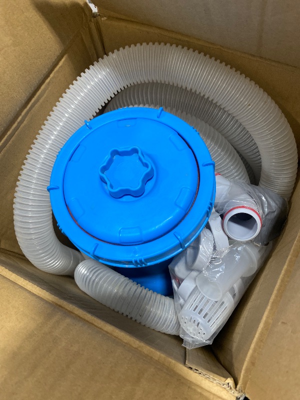 Photo 1 of Pro 1000 GPH Above Ground Pool Filter Pump, Pool Pump with GFCI Protection Plug, Powerful Cartridge Filtration System for Clean & Clear Water,Easy Installation, Complete Accessories, Blue